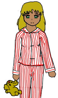 Layla in pajamas, by Amanda